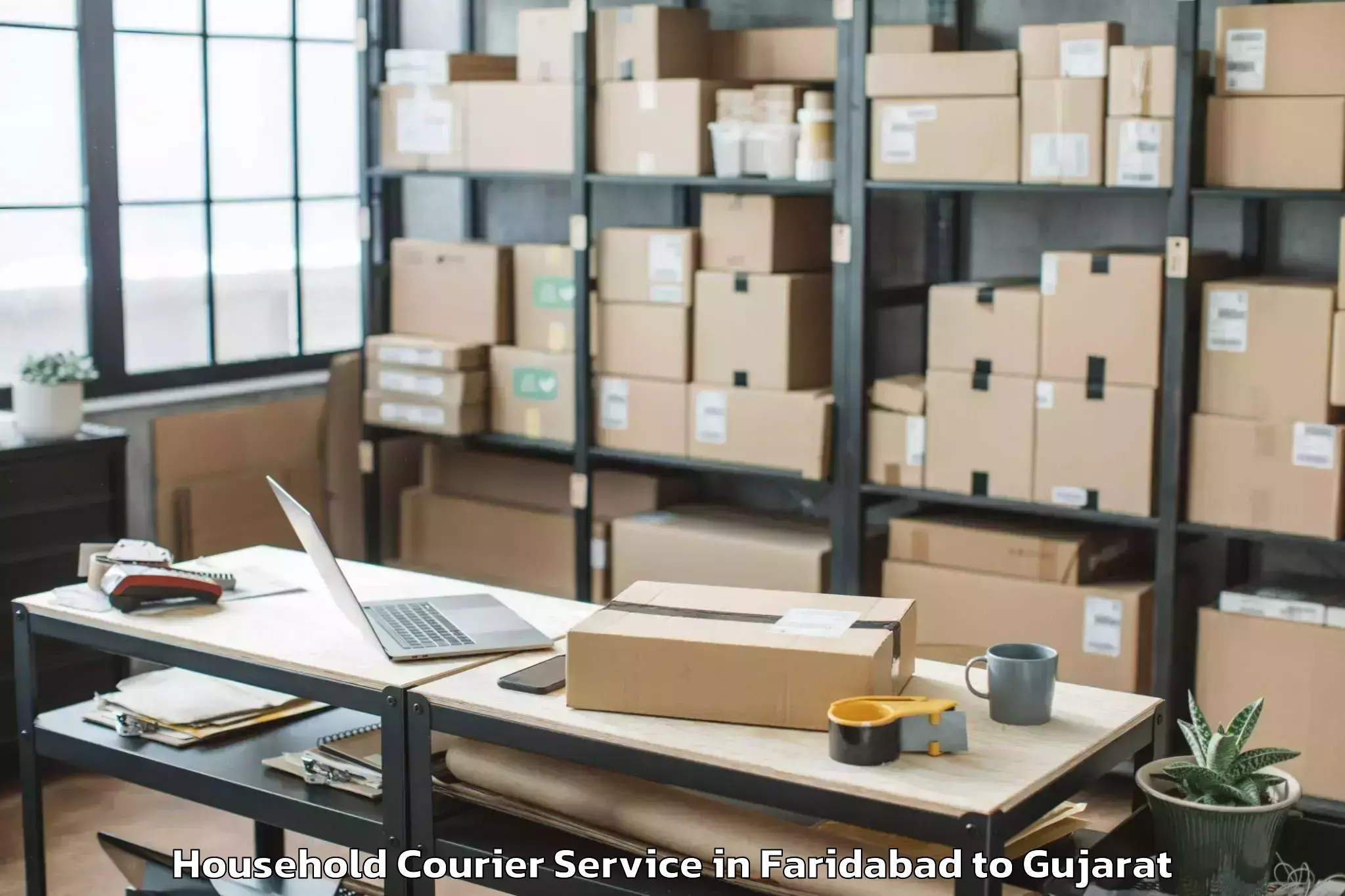 Reliable Faridabad to Savarkundla Household Courier